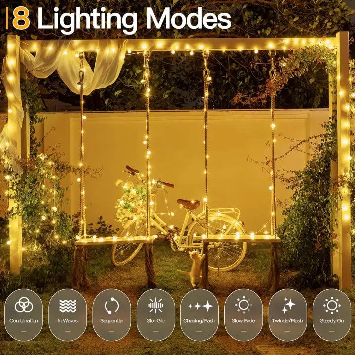 Ollny G29 Globe Fairy Lights (8 Modes, IP67 Waterproof, 2700k)