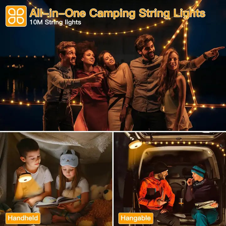 Ollny Camping String Lights 10m 100LED (USB, 8 Modes, All in One, IP44 Waterproof)