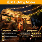 Ollny Camping String Lights 10m 100LED (USB, 8 Modes, All in One, IP44 Waterproof)