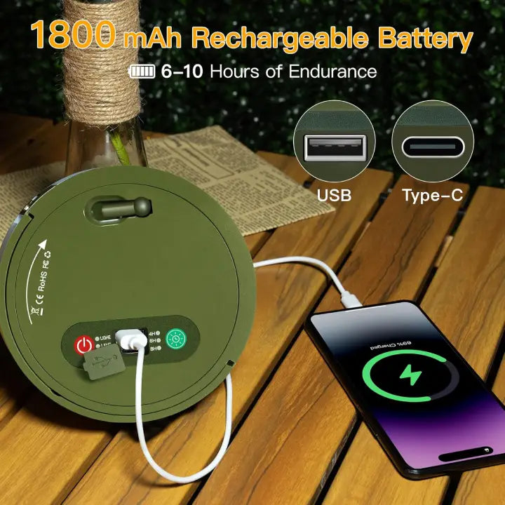 Ollny Camping String Lights 10m 100LED (USB, 8 Modes, All in One, IP44 Waterproof)