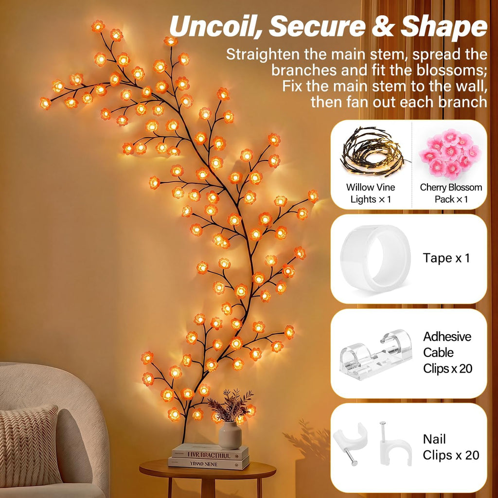 Ollny Wall Art Decor Cherry Blossom Lights