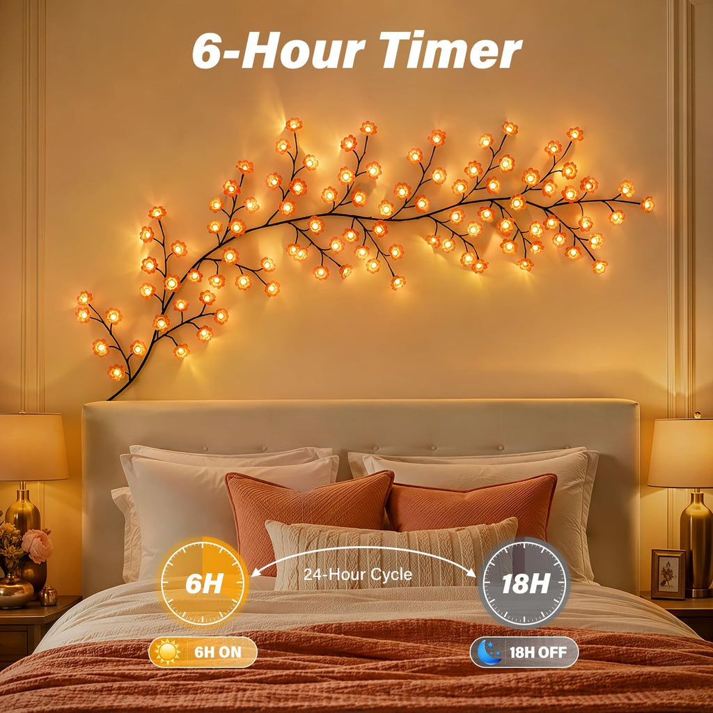 Ollny Wall Art Decor Cherry Blossom Lights