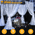 Ollny 300 LED 3m*3m USB Curtain Fairy Lights With Hooks Cool White