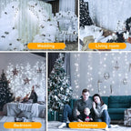 Ollny 300 LED 3m*3m USB Curtain Fairy Lights With Hooks Cool White