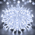 Ollny 150 LED Cool White Battery Operated Christmas Fairy Lights (Clear Cable, IP44 Waterproof)