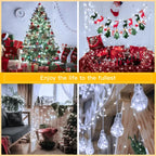 Ollny 150 LED Cool White Battery Operated Christmas Fairy Lights (Clear Cable, IP44 Waterproof)