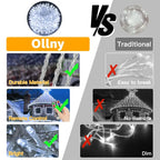 Ollny 200 LEDs 20m Cool White Fairy Lights (Clear Cable, Plug in, 8 Modes)