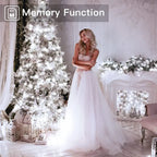 Ollny 200 LEDs 20m Cool White Fairy Lights (Clear Cable, Plug in, 8 Modes)