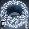 Ollny 200 LEDs 20m Christmas Garden String Lights (Cool White, Green Cable, Plug in, 8 Modes)