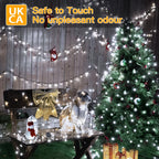 Ollny 200 LEDs 20m Christmas Garden String Lights (Cool White, Green Cable, Plug in, 8 Modes)