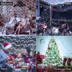 Ollny 200 LEDs 20m Christmas Garden String Lights (Cool White, Green Cable, Plug in, 8 Modes)