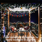 Ollny 800 LEDs 80m Patio Fairy String Lights (Cool White, Green Cable, Plug in, 8 Modes)