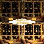 Ollny Moon Star Curtain Fairy Lights