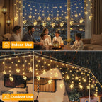 Ollny Moon Star Curtain Fairy Lights