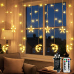 Ollny Moon Star Curtain Fairy Lights
