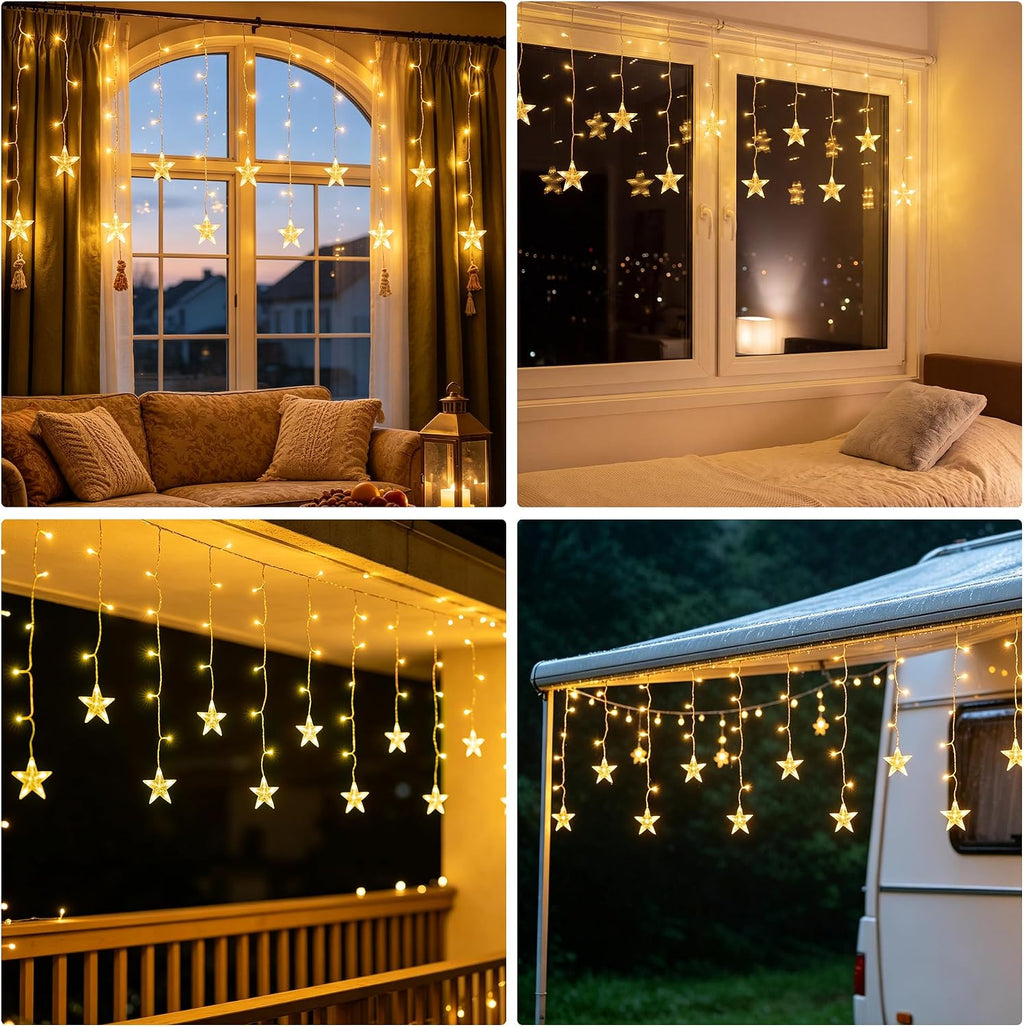 Ollny Stars Curtain Fairy Lights