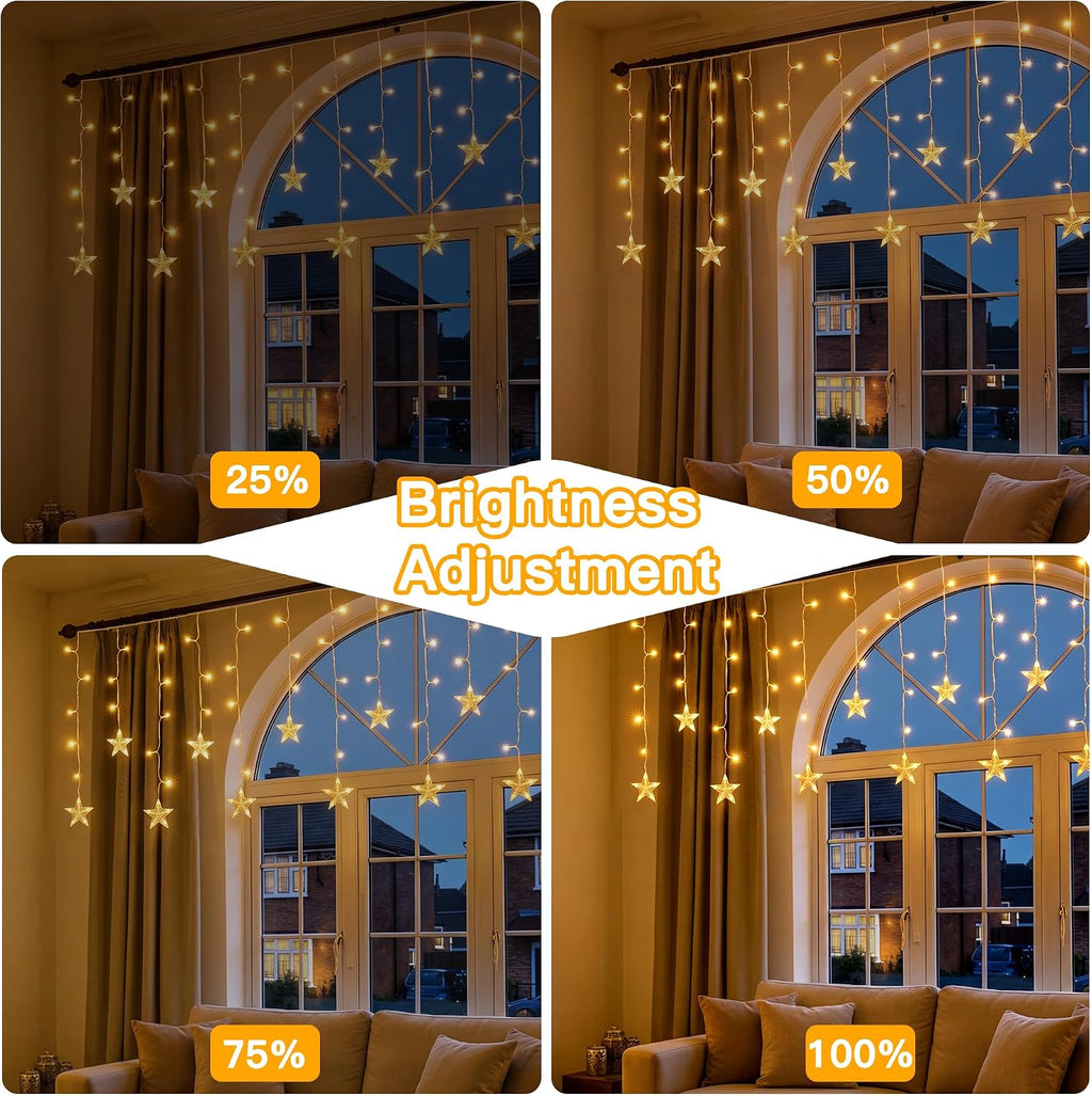 Ollny Stars Curtain Fairy Lights