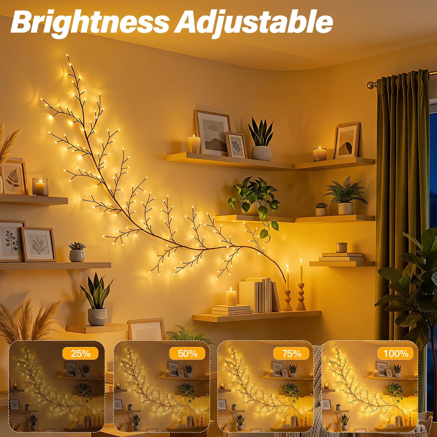 Ollny 144 LEDs 2.3m Willow Vine Twig Fairy Lights