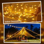 Ollny Outdoor Globe Fairy String Lights (Warm White, Plug in, 8 Modes, IP44 Waterproof)