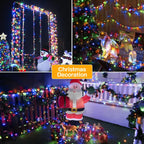 Ollny 200 LED 20m Multicolor Christmas Lights (Green Cable, Plug in, 8 Modes)