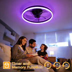 Ollny 50CM RGB Ceiling Fan with Lights(Full RGB Colours, IP20 Waterproof, 3 Modes)