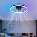 Ollny 50CM RGB Ceiling Fan with Lights(Full RGB Colours, IP20 Waterproof, 3 Modes)