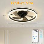 Ollny 50CM RGB Ceiling Fan with Lights(Full RGB Colours, IP20 Waterproof, 3 Modes)