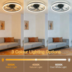 Ollny 50CM RGB Ceiling Fan with Lights(Full RGB Colours, IP20 Waterproof, 3 Modes)