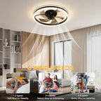 Ollny 50CM RGB Ceiling Fan with Lights(Full RGB Colours, IP20 Waterproof, 3 Modes)