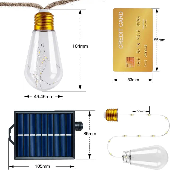 Ollny s17 Solar Festoon lights size