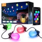 Ollny S14 RGBW Outdoor String Lights for Garden, Gazebo, Patio, Party (Connectable, App & Voice Control, IP65 Waterproof)