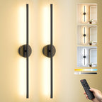 Ollny 2pcs LED Rechargeable Black Wall Sconce for Bedroom, Living Room