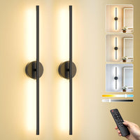 Ollny LED Rechargeable Black Wall Sconce for Bedroom, Living Room