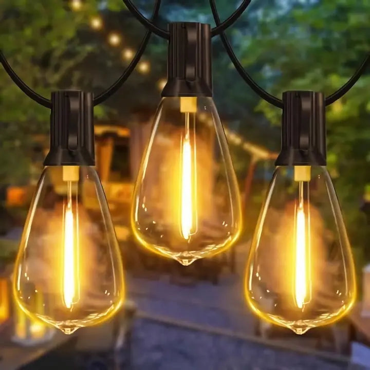 ST38 Outdoor Festoon Lights 15m 25 2 Bulbs IP45 Waterproof Connectable 2200K