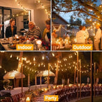 Ollny ST38 Outdoor Festoon Lights 15m (25+2 Bulbs, IP45 Waterproof, Connectable, 2200K)