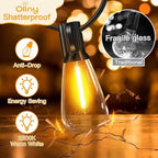 Ollny ST38 Outdoor Festoon Lights 7.5m (13+1 Bulbs, IP45 Waterproof, Connectable, 2200K)