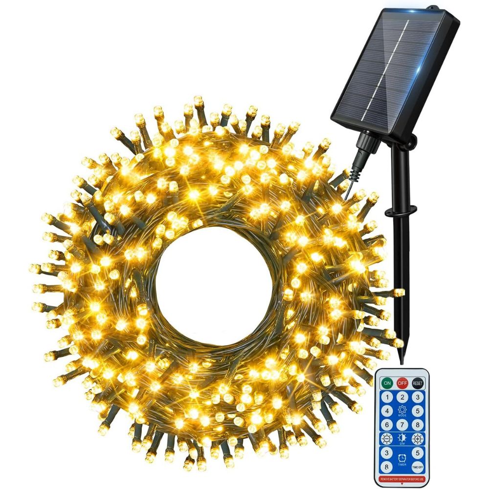 Ollny Solar Fairy Lights for Outdoor, Garden(Warm White, IP44 Waterproof, 8 Modes)