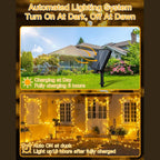 Ollny Solar Fairy Lights for Outdoor, Garden(Warm White, IP44 Waterproof, 8 Modes)