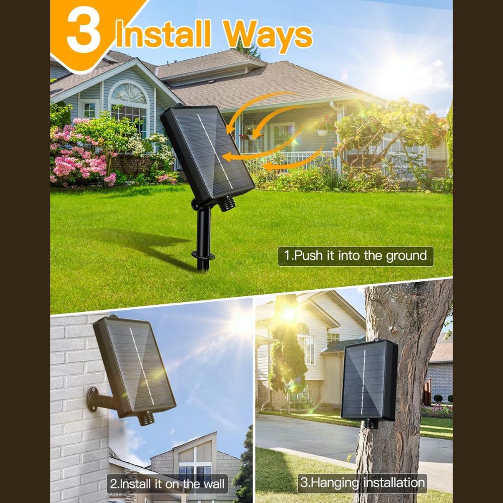 Ollny Solar Fairy Lights for Outdoor, Garden(Warm White, IP44 Waterproof, 8 Modes)