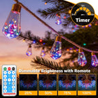 Ollny S17 Outdoor Solar Festoon Lights 8m 160 LEDs (24 Bulbs, Solar Powered, IP44 Waterproof, 8 Modes)