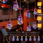 Ollny S17 Outdoor Solar Festoon Lights 8m 160 LEDs (24 Bulbs, Solar Powered, IP44 Waterproof, 8 Modes)