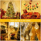 Ollny 100 LED Warm White Battery Operated Christmas Fairy Lights (Clear Cable, IP44 Waterproof)