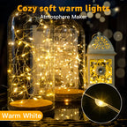 Ollny 100 LEDs 10m Warm White Room Fairy Lights (Copper Wire, Battery Operated)