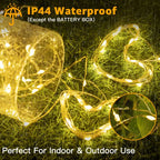 Ollny 100 LEDs 10m Warm White Room Fairy Lights (Copper Wire, Battery Operated)