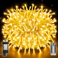 Ollny 200 LED 20m Warm White Christmas String Lights ( Clear Cable, Plug in, 8 Modes)