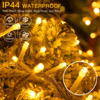 Ollny 200 LED 20m Warm White Christmas String Lights ( Clear Cable, Plug in, 8 Modes)