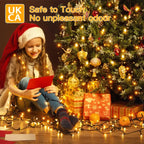 Ollny 200 LEDs 20m Christmas Garden String Lights (Warm White, Green Cable, Plug in, 8 Modes)