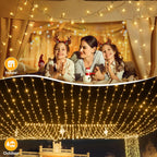 Ollny 800 LEDs 80m Christmas Fairy String Lights (Warm White, Clear Cable, Plug in, 8 Modes)