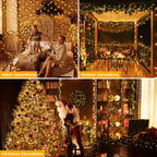 Ollny 800 LEDs 80m Patio Fairy String Lights (Warm White, Green Cable, Plug in, 8 Modes)