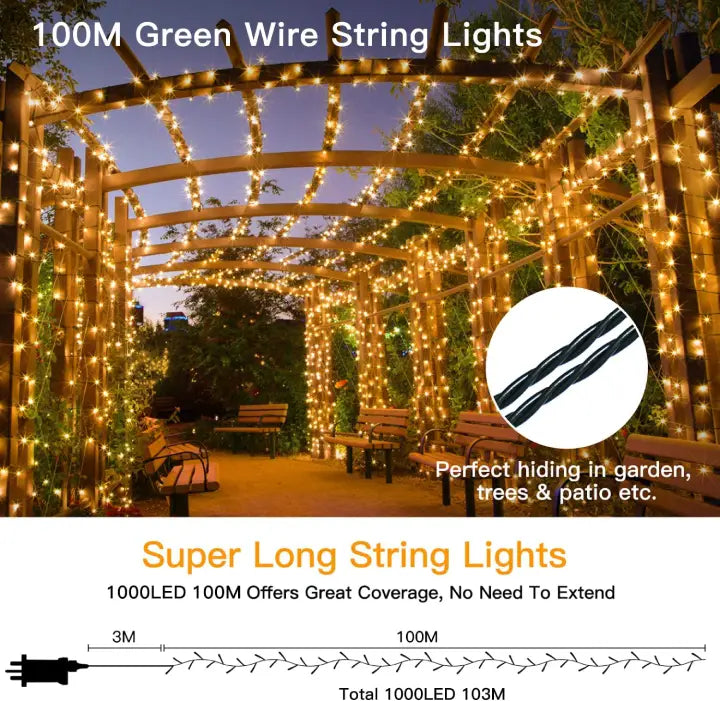 Ollny super long string lights are 100m long